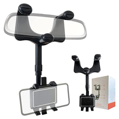 Car Phone holder Rearview Mirror Bracket Clip Phone Mount Retractable Adjustable GPS Mount 360 Rotation